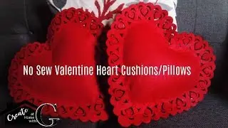 (&pound;1) Poundland Craft:No Sew Valentine Heart Cushions || Pillows