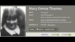 Tomorrow is Mary Emma Thames's Birthday