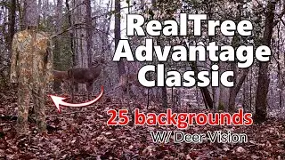 RealTree Advantage Classic hunting camo in Human and Deer Vision on 25 Backgrounds