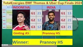 Live Score: Prannoy vs Ginting | Thomas & Uber Cup Finals 2024