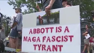 Protests outside Texas Governor Greg Abbott's mansion over border policies