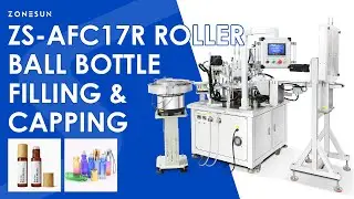 ZONESUN ZS-AFC17R Auto Roller Ball Bottle Filling Capping Machine for Perfume & Essential Oils