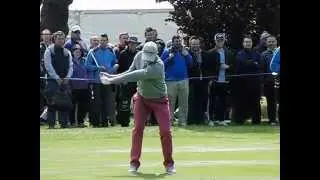 Justin Rose golf swing - mid-iron (face-on view), BMW PGA Championship, May 2015.