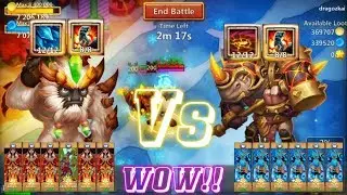 SKILL 12 ROCKNO VS SKILL 12 SASQUATCH MOST INTERESTING!!Castle Clash