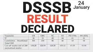 DSSSB JUNIOR CLERK 19/15 CUT OFF 2020