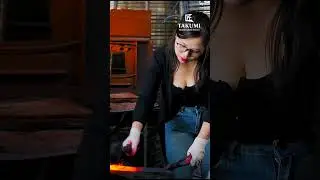 TAKUMI KNIVES| Hot Female Blacksmith Turns a Truck Wheel Bearing into a Shiny Bushcraft Knife part 1
