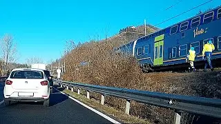 Passaggio a livello Prasco (AL) problemi al passaggio del treno #passaggioalivello #levelcrossing