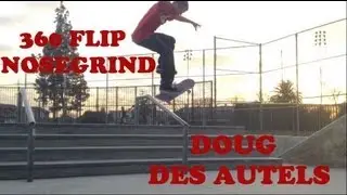 360 flip nosegrind down a round a rail