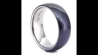 Ceramic Tungsten Band Porkchop Black Ring