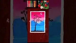 ✨ Beautiful Night Sky with Mountains &ndash; Oil Pastel Drawing Tutorial