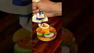 CRISPY BURGER ALERT! 🍔 #shorts #asmr #recipe #burger #burgerlovers