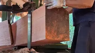 Super mahogony boards at the sawmill 