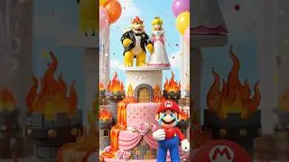Cutting the Bowser &times; Peach Wedding Cake 🎂💍 Mario Can&rsquo;t Stop Crying! 😭