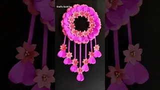 Beautiful paper flower wall hanging ideas #diy #craft #shortsviral