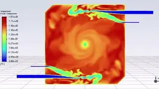 [DES simulation] Unsteady reactive fluid dynamics CFD analysis of a methane burning cyclonic burner