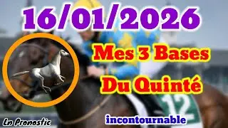 Pronostics PMU Mes 3 bases incontournable VENDREDI 16 JANVIER 2026 &Agrave; DEAUVILLE