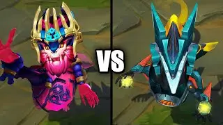 Inkshadow Aurelion Sol vs Mecha Aurelion Sol Skins Comparison (League of Legends)
