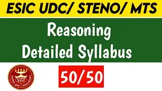 Reasoning Detailed Syllabus For Esic Udc / Steno / Mts