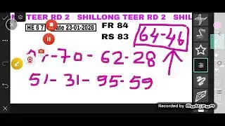 Date 23-01-2026 Shillong Meghalaya Teer Fr 84 Sr 83 Single House Ending Formula Gome Subscribe Naw 🔔