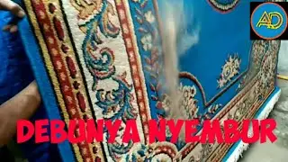 cara merontokan debu karpet dengan bor listrik