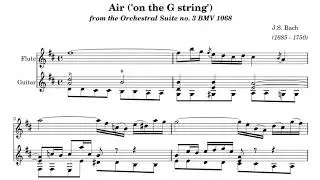 Air on the G String, BWV 1068 (J.S. Bach)  - Duet for Flute & Guitar - Backing Track