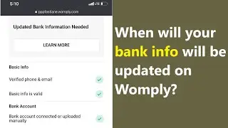 Updated bank information needed Womply PPP status - when your bank info will change?