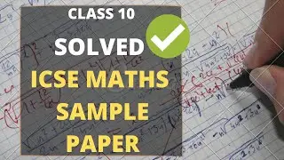 Maths Class X Solved ICSE Sample Paper 1