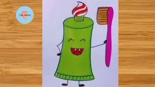How To Draw Toothpaste With Brush || Toothbrush Drawing beautiful easy draw||