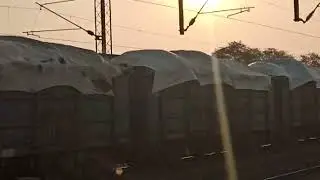 Coal Wagons Coupled by Twin WAG at Kudal Nagar Railway Station Madurai #kudalnagar #railway #station