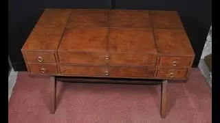 Leather Campaign Desk and Chair Set Writing Table