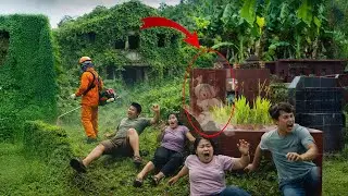 Time-Lapse: Cemetery Cleanup Turns Into Panic 😱 A Strange Figure Appears Inside a Tomb