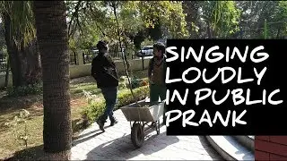 Singing loudly in public prank😂