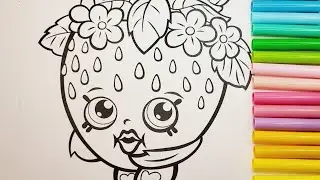 Shopkins Coloring Book Strawberry Kiss#shopkinshappyplaces #shopkins