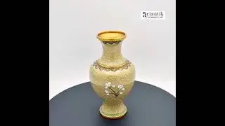 Vază din bronz emailat cloisonn&eacute; ;i aurit | atelier Jingfa | perioadă Chiang Kai | China cca.1960