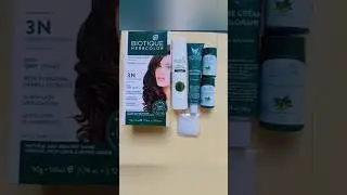 Biotique Hair Color 3N | Grey Hair Cover Without Ammonia 😍  #haircolor #greyhair #biotique #shorts