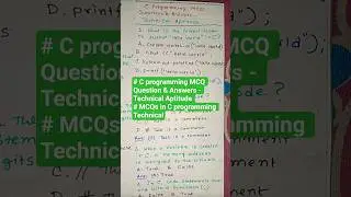 C programming MCQ Question & Answers - Technical Aptitude l MCQs in C programming Technical