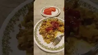 my struggle dinner part food pantry part extreme penny pinching. pasta roni burger helper w🧀 n vegg