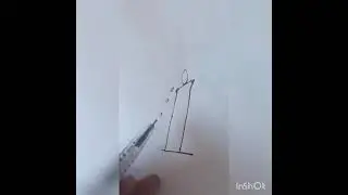 A Simple Candle Drawing from Letter '1'#youtubeshorts #trendingshorts #Viral