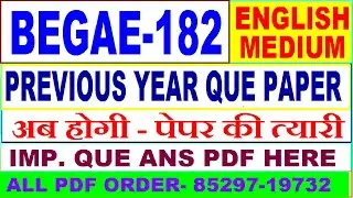 begae 182 previous year question paper in English / begae 182 important questions ans / begae 182