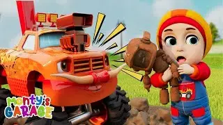 Five Little Excavators Digging In The Dirt | Nursery Rhymes - Monty&rsquo;s Garage