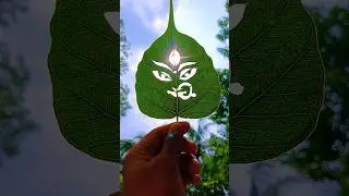 maa durga on a leaf #shorts #leafart #maadurga #natureart #creative #art