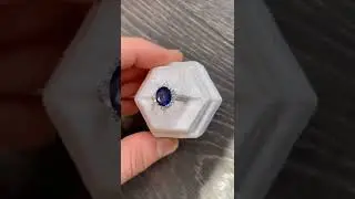Oval Cut Sapphire Halo Engagement Ring.