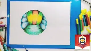 Drawing a ball | oil pastel