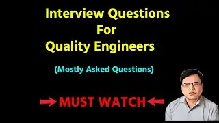 Mostly Asked Interview Questions For Quality Engineers ! QNA Explained in Hindi by A To Z Quality