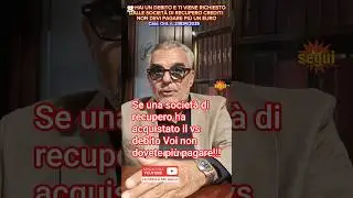 NIENTE PI&Ugrave; SOLDI ALLE SOCIET&Agrave; DI RECUPERO CREDITI per un vostro vecchio debito!!!! NON PAGATE PI&Ugrave;
