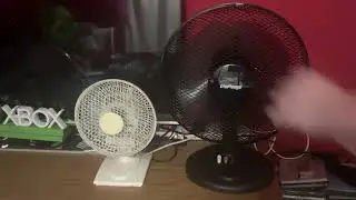 2011 Argos 7 inch white desk fan VS Challenge 12 inch black desk fan