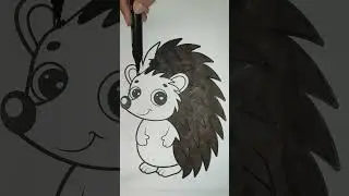 hedgehog 🦔 #art #draving#colors #paintstudio#vibrantbirds#satisfying #trending#cute#artist#colouring
