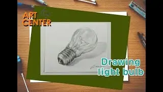 Drawing light bulb - White ink art center