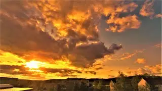 Sunset and Clouds. Timelapse 4K