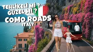 COMO | Manzaralar eşliğinde tehlikeli yolda otobüs yolculuğu | Lake Como Italy 🇮🇹 Driving to Como 4K